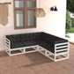 5 Piece Garden Lounge Set with Cushions Solid Pinewood (805716+805731+805736)