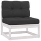 9 Piece Garden Lounge Set with Cushions White Solid Pinewood (805721+805731+2x805736+805741)