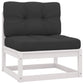 7 Piece Garden Lounge Set with Cushions White Solid Pinewood (805721+2x805731+805736)