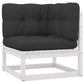 8 Piece Garden Lounge Set with Cushions White Solid Pinewood (2x805731+805736+805761)