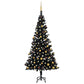Artificial Christmas Tree with LEDs&Ball Set Black 150 cm PVC (321000+330095)