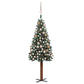 Slim Christmas Tree with LEDs&Ball Set Green 150 cm