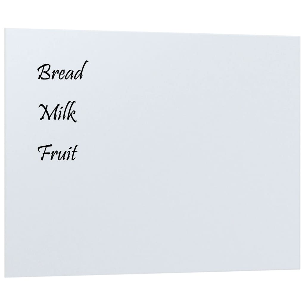 Wall-mounted Magnetic Board White 80x60 cm Tempered Glass