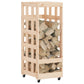 Log Holder with Wheels 40x49x110 cm Solid Wood Pine
