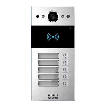 SIP INTERCOM WITH FIVE 5 BUTTONS VIDEO & CARD READER