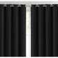 2x 100% Blockout Curtains Panels 3 Layers Eyelet Black 240x230cm