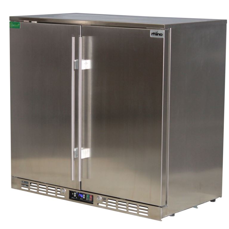 Rhino Stainless Steel 2 Door All Stainless Steel Bar Fridge