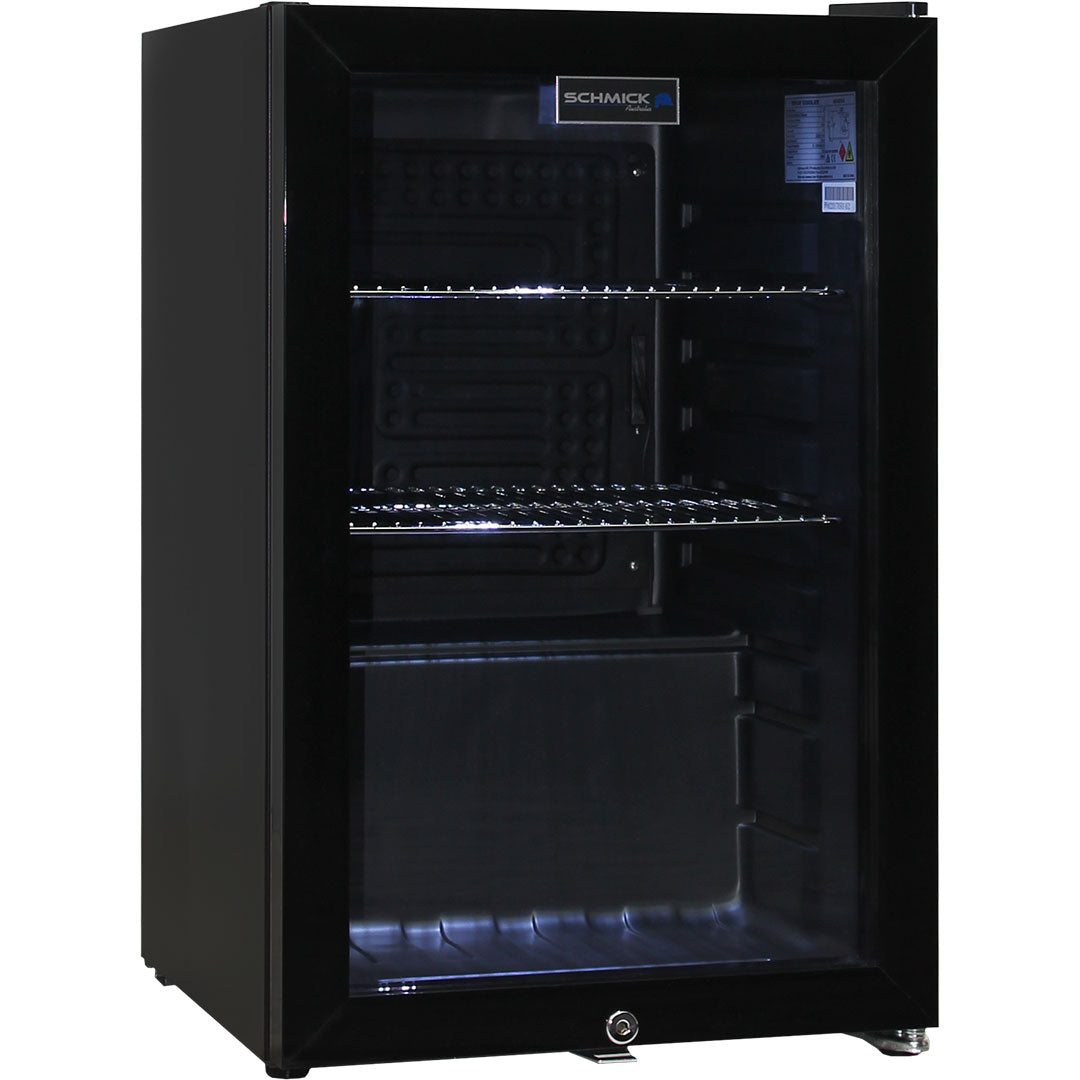 Schmick Black Tropical Double Glazed Glass Door Bar Fridge