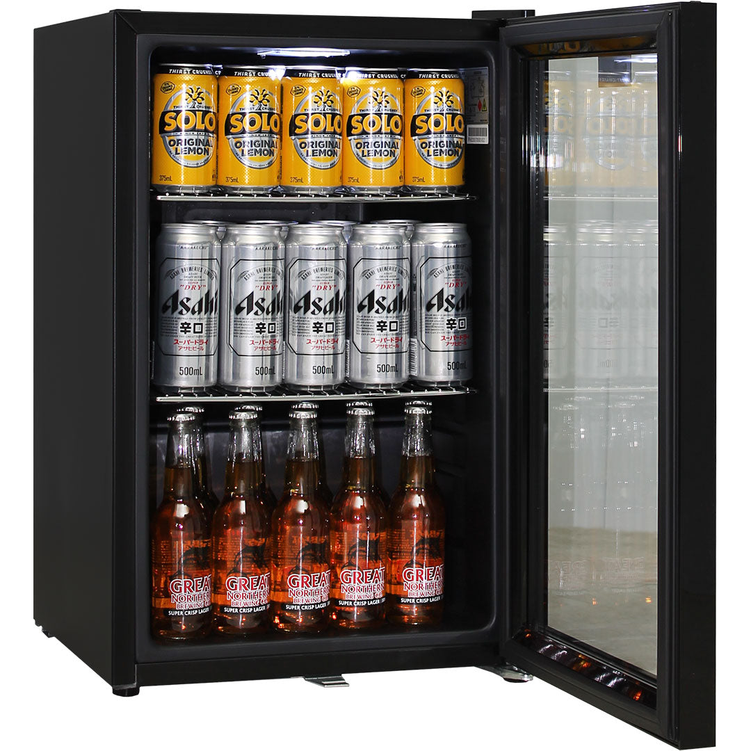 Schmick Black Tropical Double Glazed Glass Door Bar Fridge