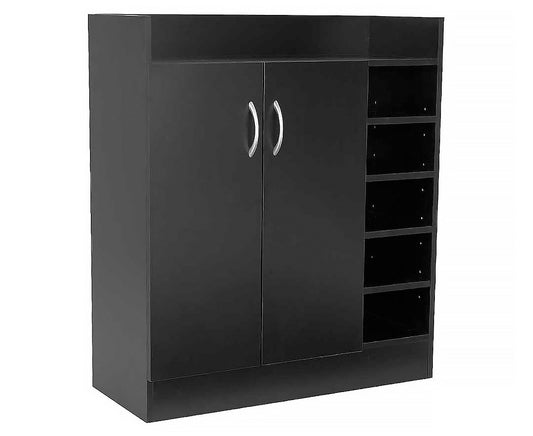 21 Pairs Shoe Cabinet Rack Storage Organiser - 80 x 30 x 90cm - Black