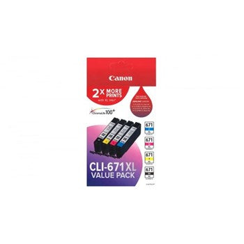 CANON CLI671XL VALUE PACK 1 X CLI671XL BK/C/M/Y