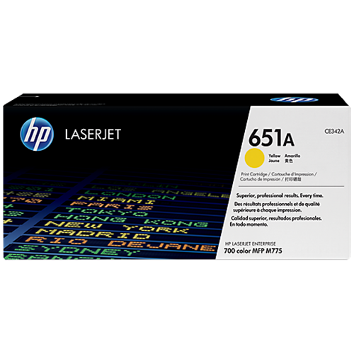 HP 651A LJ M775 YELLOW TONER CARTRIDGE YIELD 16K PAGES