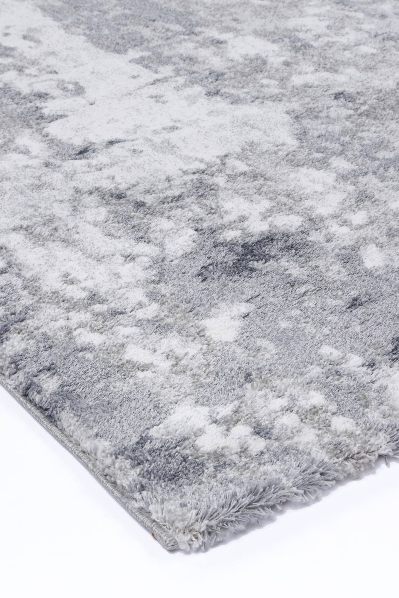 Yuzil Grey White Abstract Rug