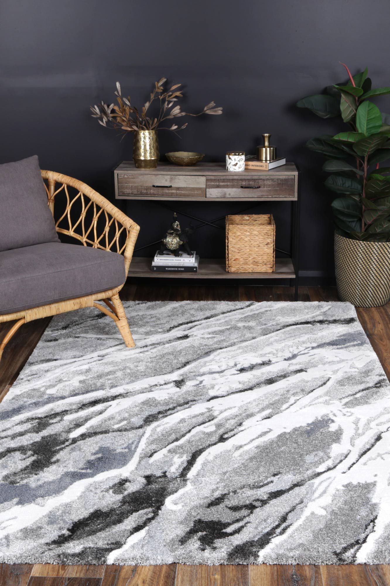 Yuzil Multi Abstract Wave Rug