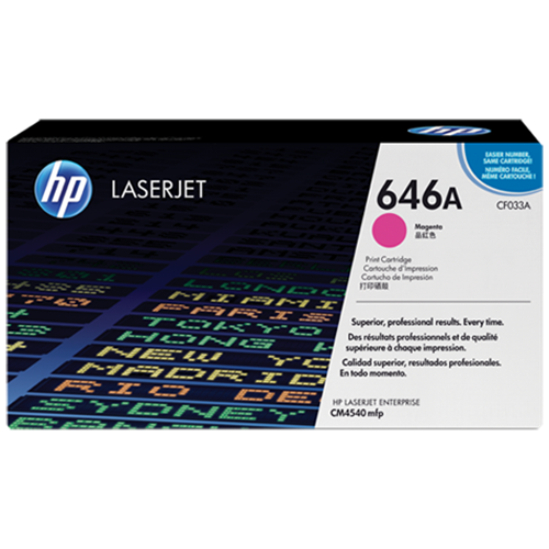 HP 646A MAGENTA TONER 12500 PAGE YIELD FOR CLJ CM4540