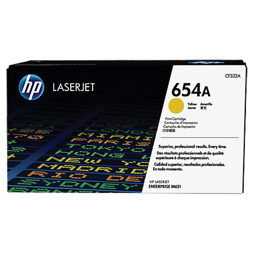 HP 654A YELLOW LASERJET TONER CARTRIDGE