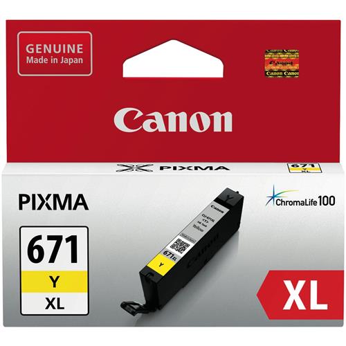 CANON CLI671XLY YELLOW EXTRA LARGE INK TANK FOR MG5760BK  MG6860 MG7760