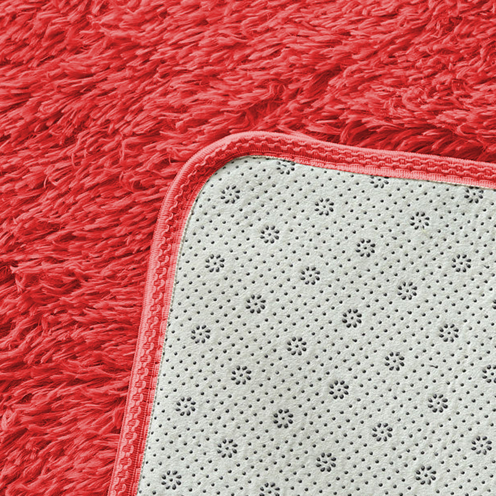 New Designer Shaggy Floor Confetti Rug Red 120x160cm