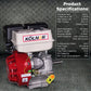Kolner 13hp 25.4mm Horizontal Key Shaft Q Type Petrol Engine - Recoil Start