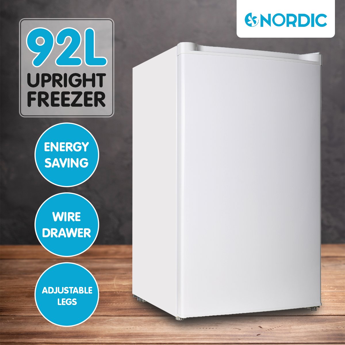 Nordic 92L Upright Freezer Fridge FR-92N