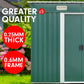 4ft x 8ft Garden Shed with Base Flat Roof Outdoor Storage - Green