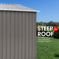 Garden Shed Spire Roof 8ft x 8ft Outdoor Storage Shelter - Grey