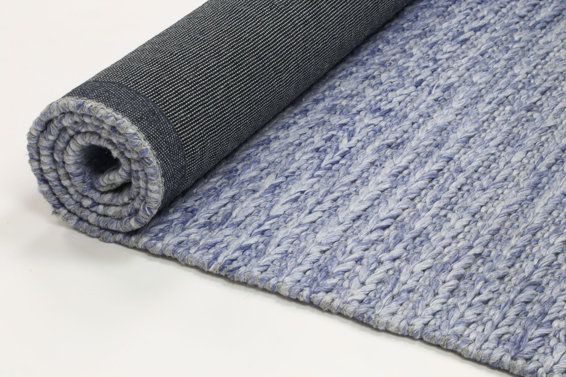 Zayna Cue Blue Wool Blend Rug