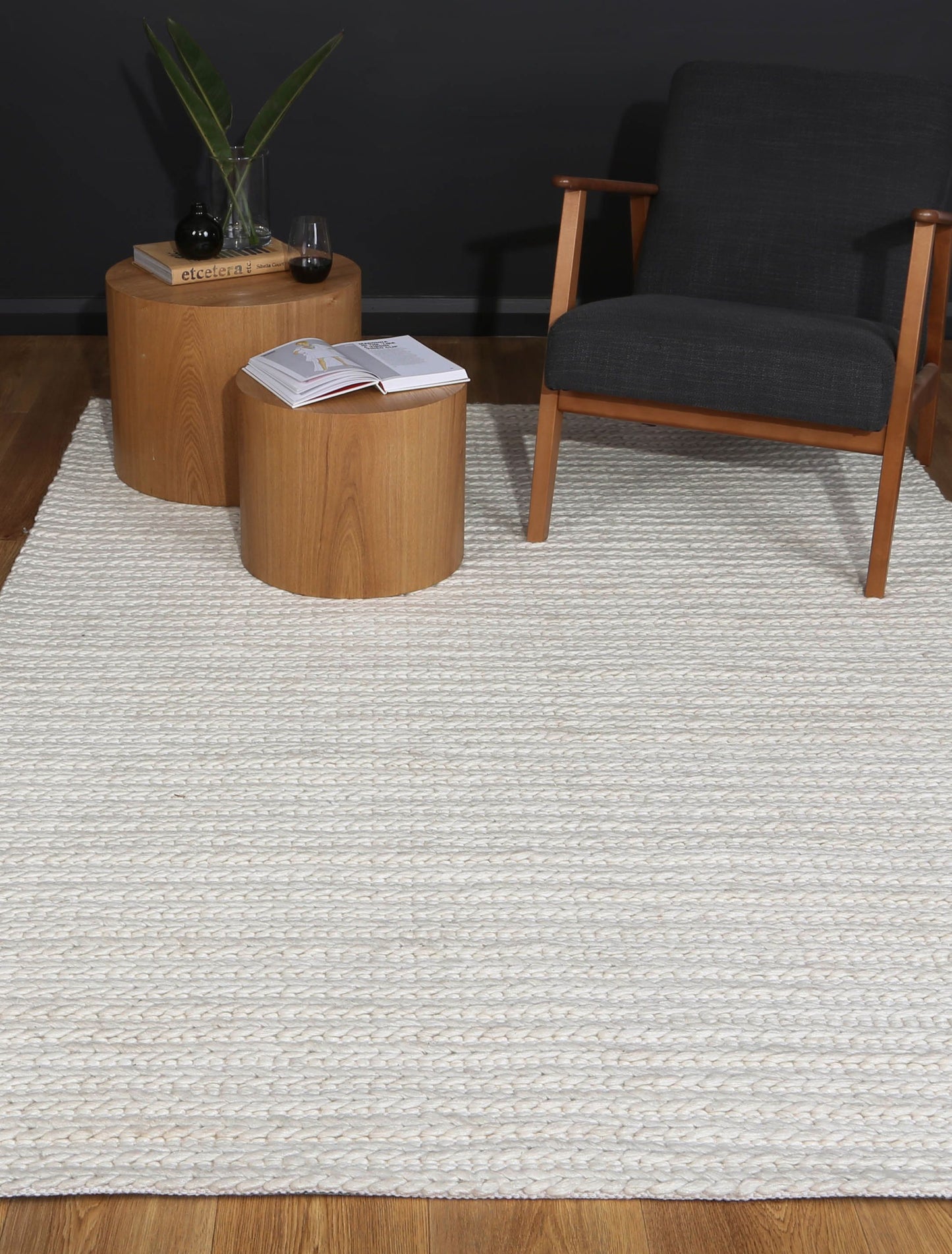 Zayna Cue White Wool Blend Rug