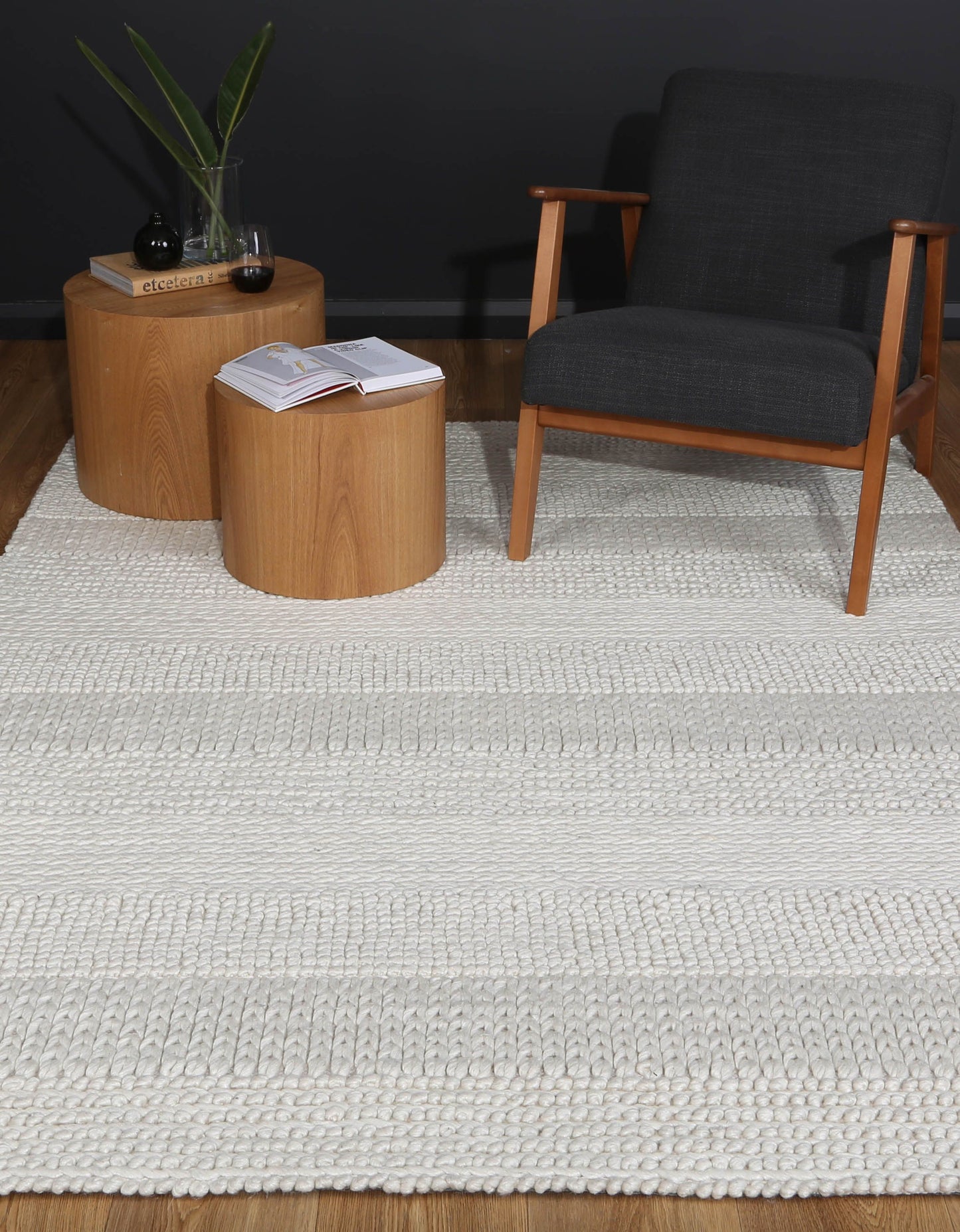 Zayna Grace White Wool Blend Rug