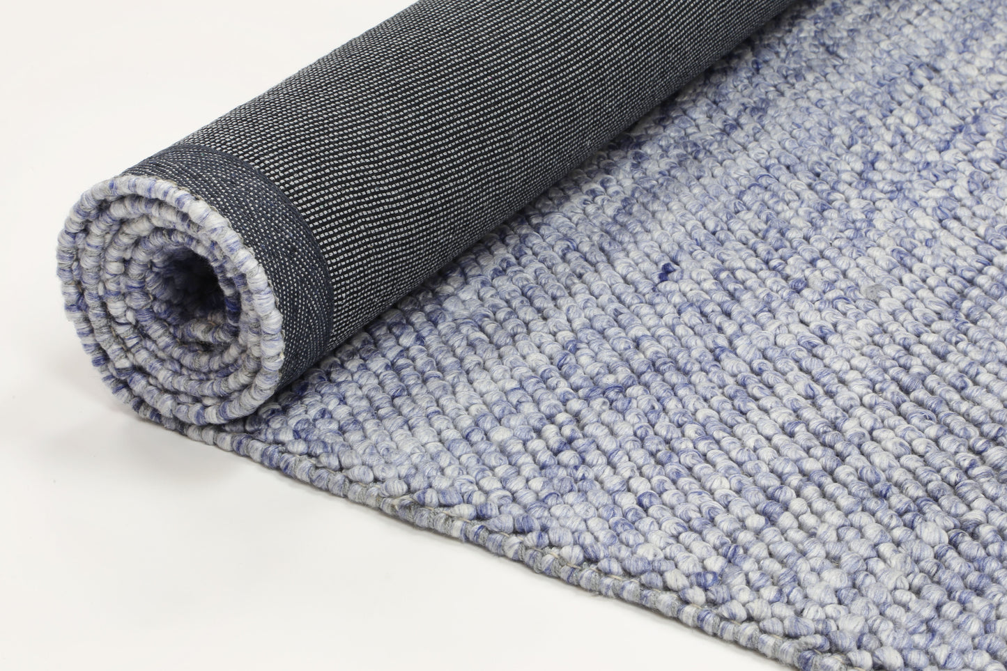 Zayna Loopy Blue Wool Blend Rug