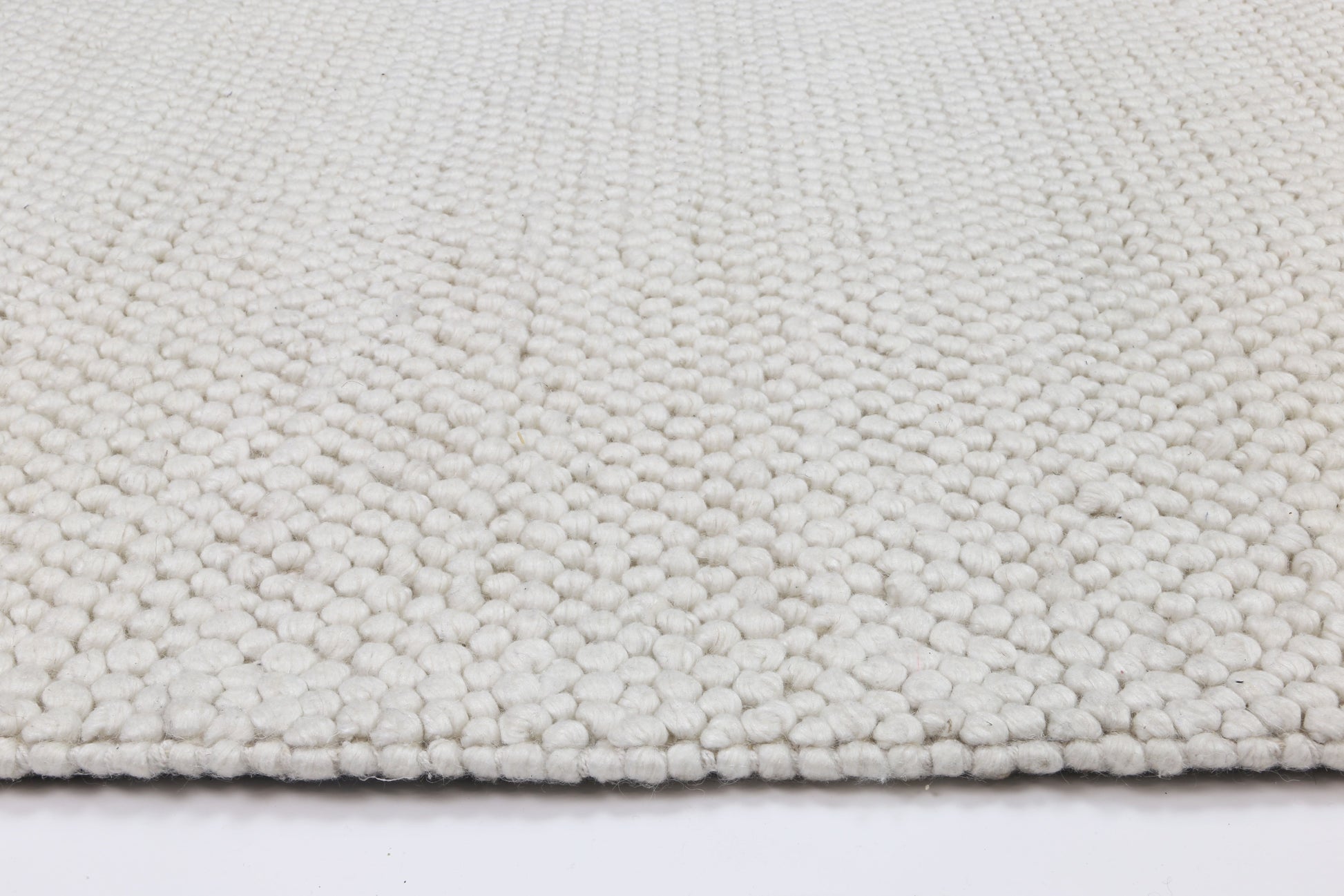 Zayna Loopy White Wool Blend Rug