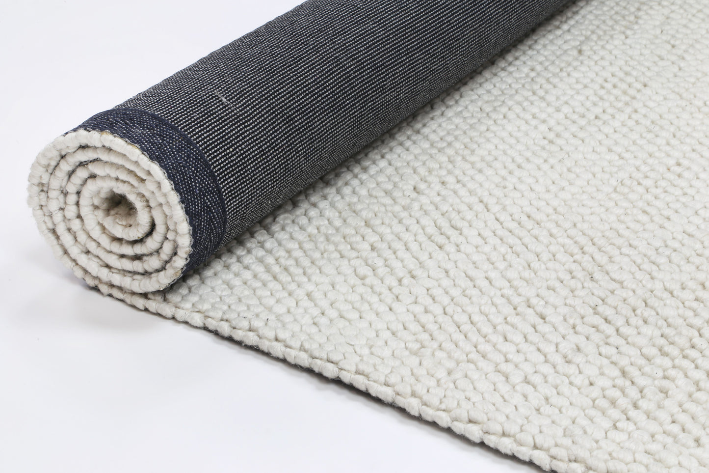 Zayna Loopy White Wool Blend Rug