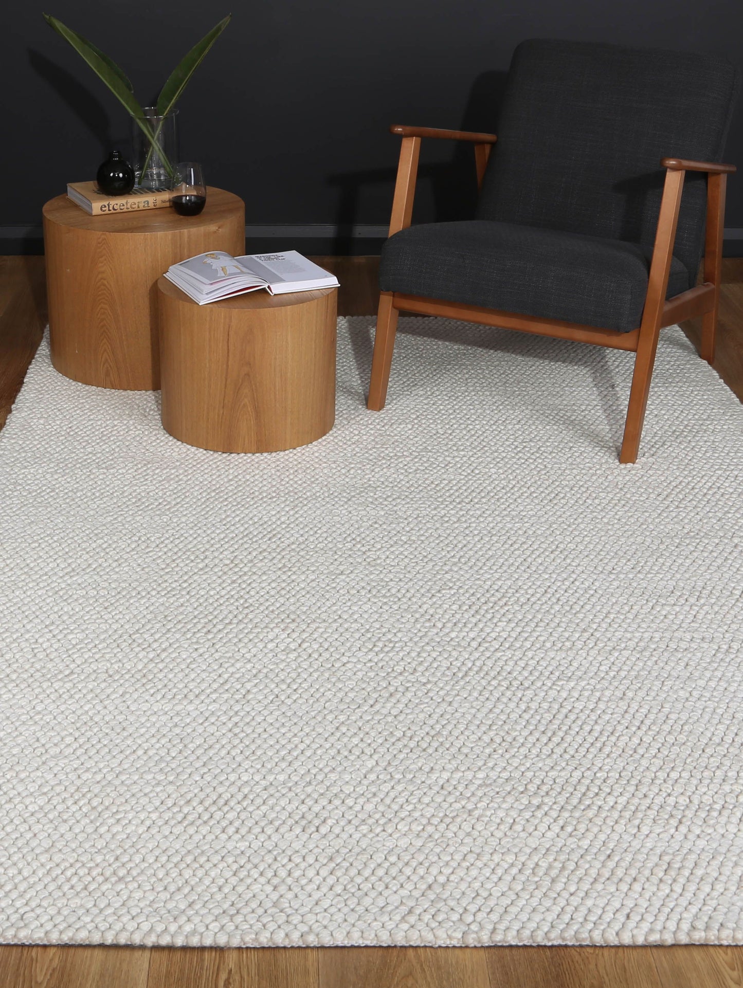 Zayna Loopy White Wool Blend Rug