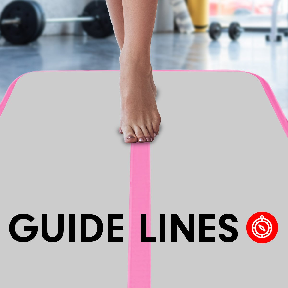3m x 1m Air Track Inflatable Gymnastics Tumbling Mat - Pink