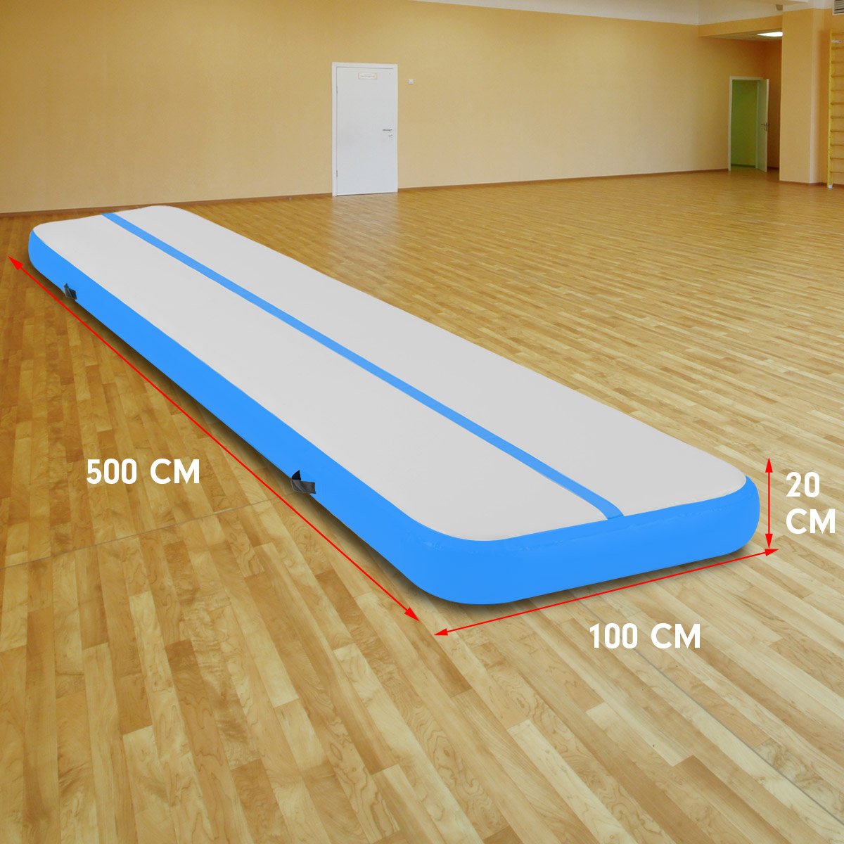 5m x 1m Air Track Inflatable Gymnastics Tumbling Mat - Blue