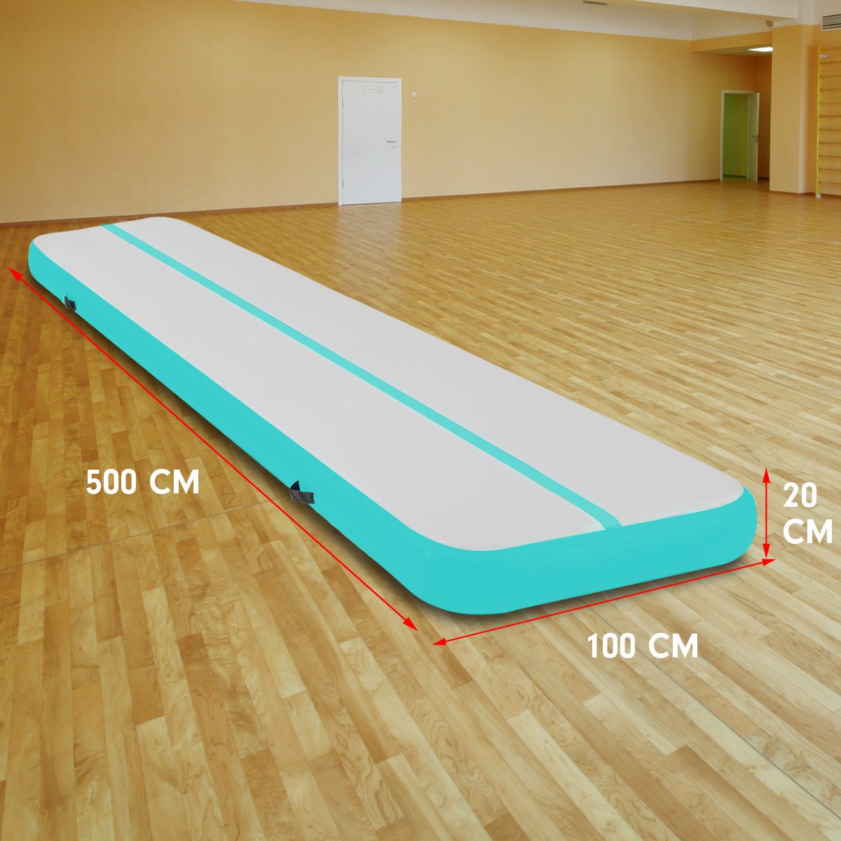 5m x 1m Air Track Inflatable Gymnastics Tumbling Mat - Green