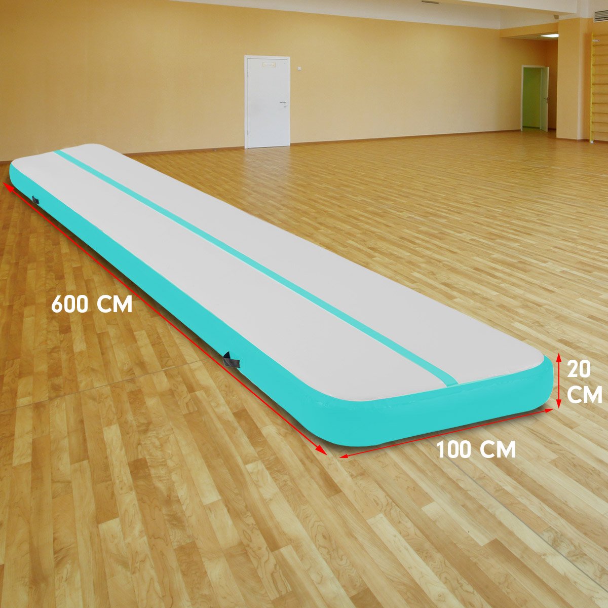 6m x 1m Air Track Inflatable Gymnastics Tumbling Mat - Green
