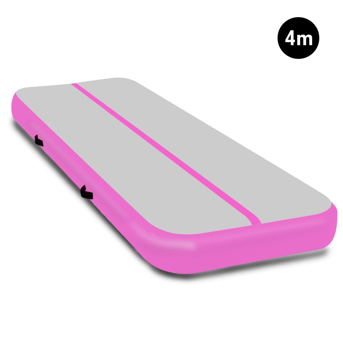 4m x 2m Air Track Gymnastics Mat Tumbling Exercise - Grey Pink