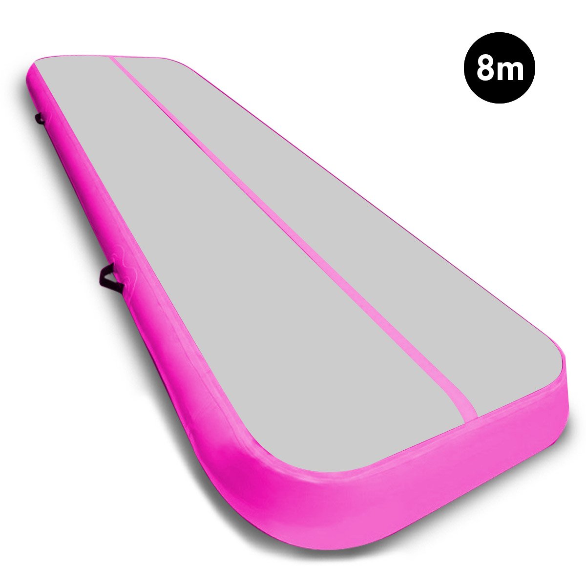 8m x 1m Air Track Inflatable Gymnastics Mat Tumbling - Grey Pink