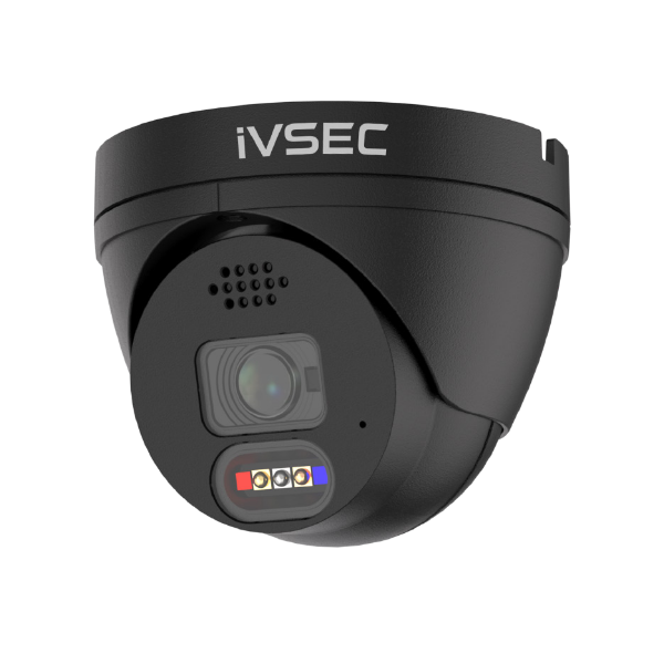 IVSEC TURRET IP CAM 8MP 25FPS 2.8 LENS FULL COLOUR ADV DET ADV IVS BLACK