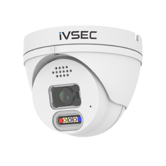 IVSEC TURRET IP CAM 8MP 25FPS 2.8MM LENS FULL COLOUR ADV DET ADV IVS