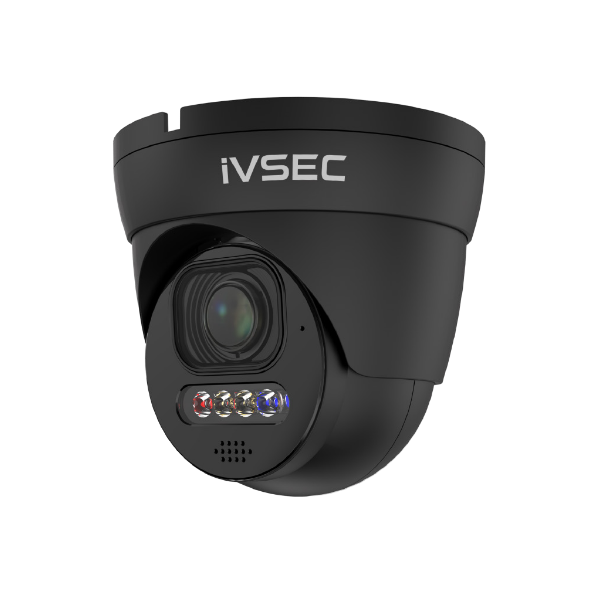 IVSEC TURRET IP CAM 8MP 25FP MOTORISED 2.8-12MM FULL COL OUR ADV DET ADV IVS BLACK