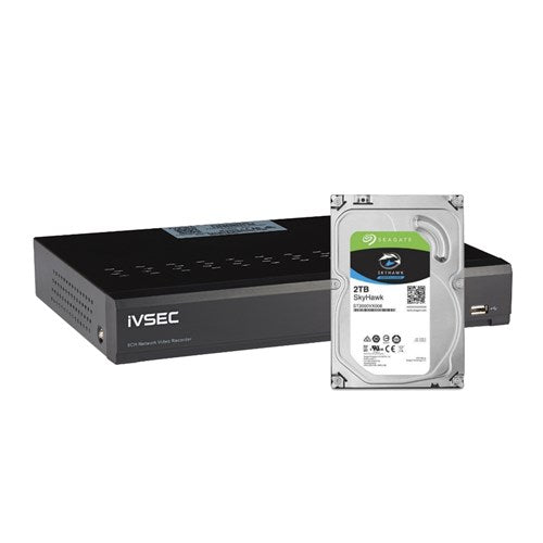 IVSEC NR308XC NVR 8 CH 12MP 8 EPOE 2TB H265 4K HDMI IVS with 2TB installed