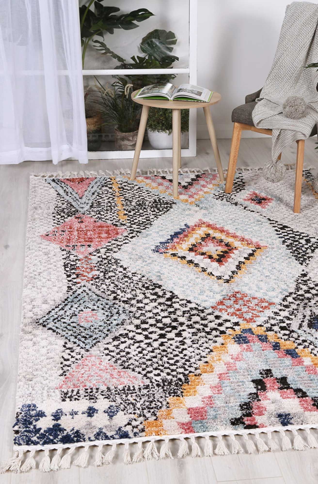 Boho Moroccan Marrakesh White Rug