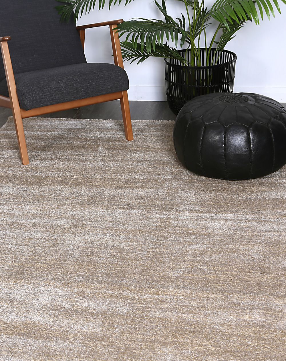 Zarin Solid Beige Modern Rug