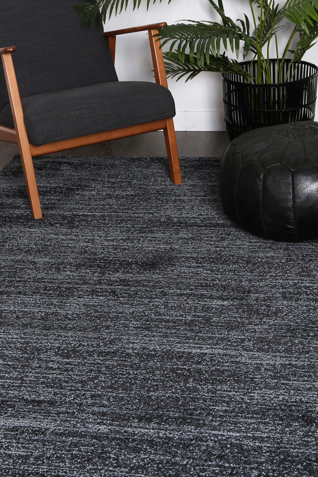 Zarin Solid Anthracite Modern Rug