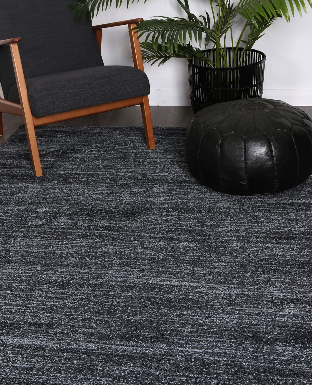 Zarin Solid Anthracite Modern Rug