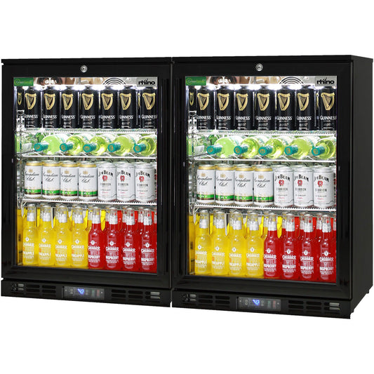 Quiet Glass 2 Door Bar Fridge Energy Efficient - Indoor Design