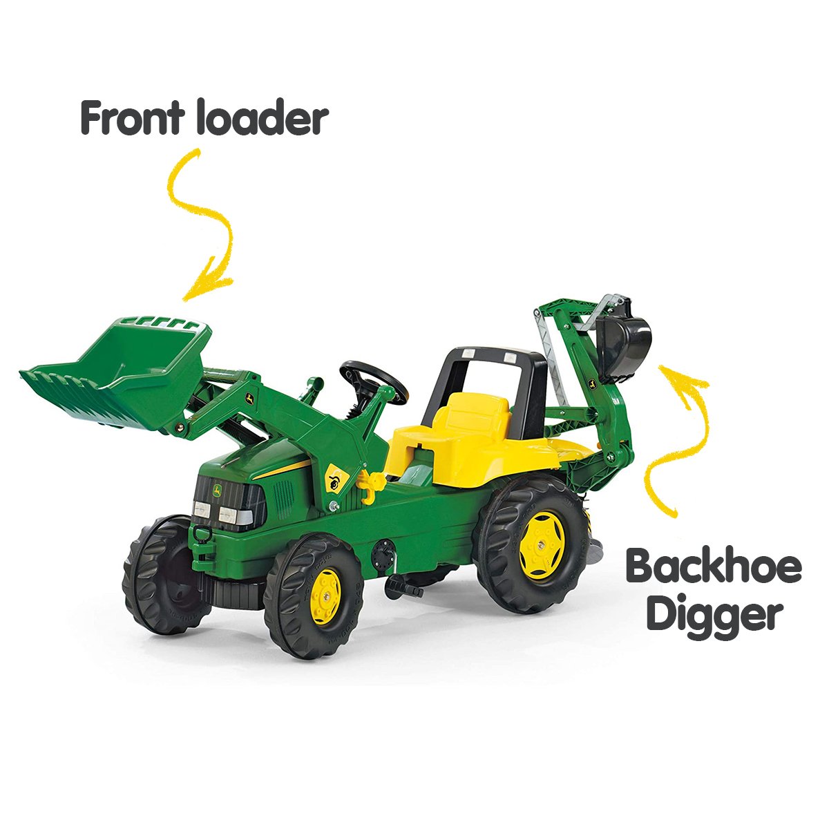 John Deere Rolly Kids  Ride On Tractor with Loader & Digger RT811076