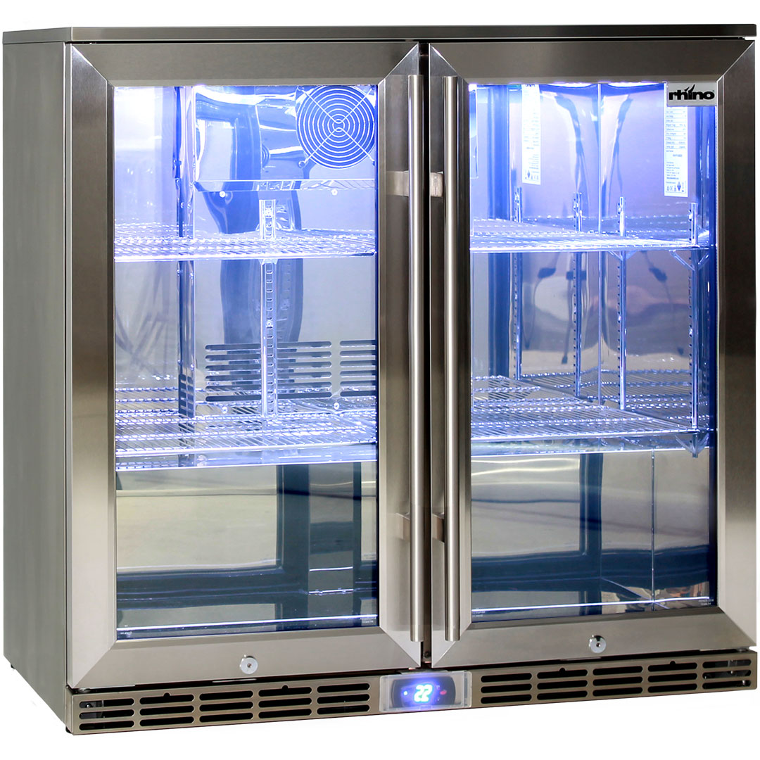 Alfresco Glass Twin Door Bar Refrigerator With Outdoor IP34 Rating with LOW E Glass